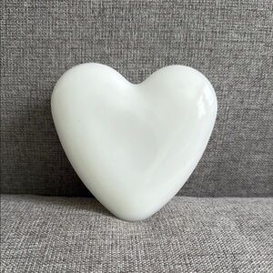 Elegant Milk Glass Heart dish with lid